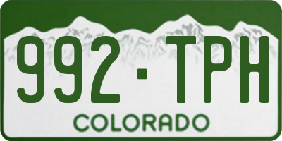 CO license plate 992TPH