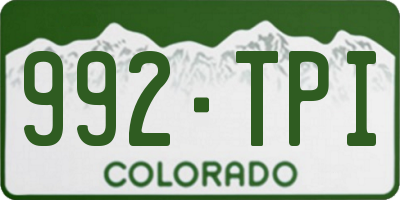 CO license plate 992TPI