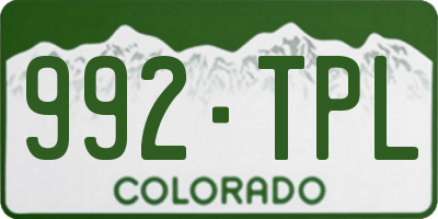CO license plate 992TPL