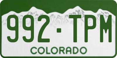 CO license plate 992TPM