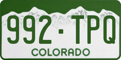 CO license plate 992TPQ