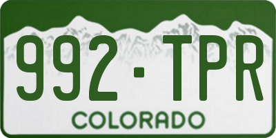 CO license plate 992TPR
