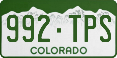 CO license plate 992TPS