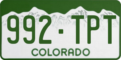 CO license plate 992TPT