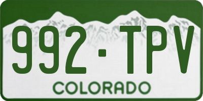 CO license plate 992TPV