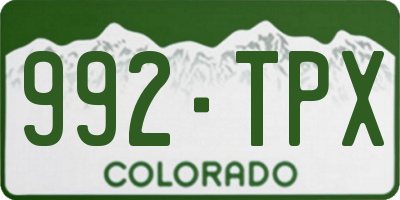CO license plate 992TPX