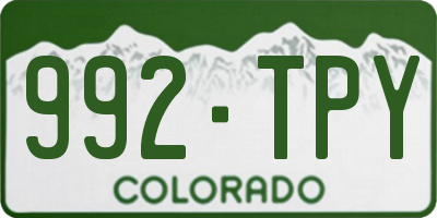 CO license plate 992TPY