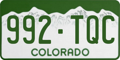 CO license plate 992TQC