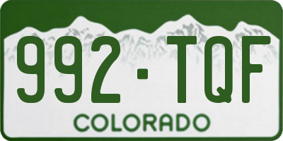 CO license plate 992TQF