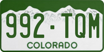 CO license plate 992TQM