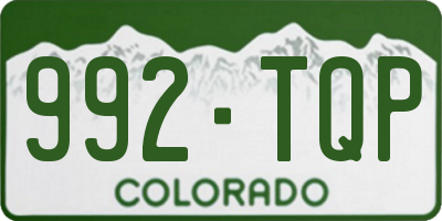 CO license plate 992TQP