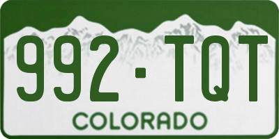 CO license plate 992TQT