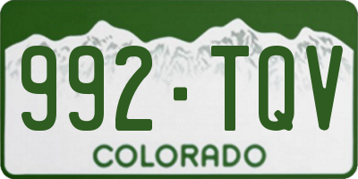 CO license plate 992TQV