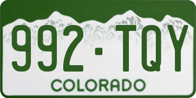 CO license plate 992TQY