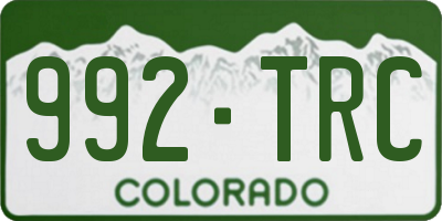 CO license plate 992TRC