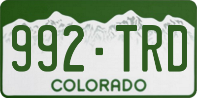 CO license plate 992TRD