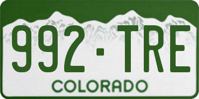 CO license plate 992TRE