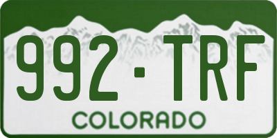 CO license plate 992TRF