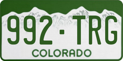 CO license plate 992TRG
