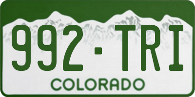 CO license plate 992TRI