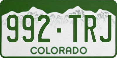 CO license plate 992TRJ