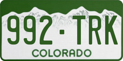 CO license plate 992TRK