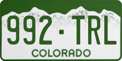 CO license plate 992TRL