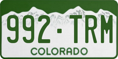 CO license plate 992TRM