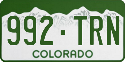 CO license plate 992TRN
