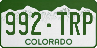 CO license plate 992TRP
