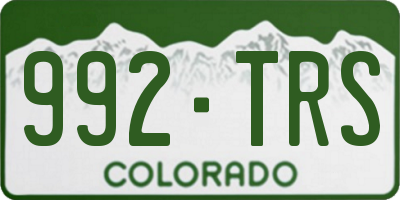 CO license plate 992TRS