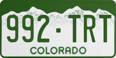 CO license plate 992TRT