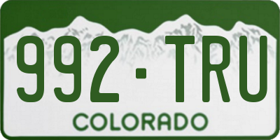 CO license plate 992TRU