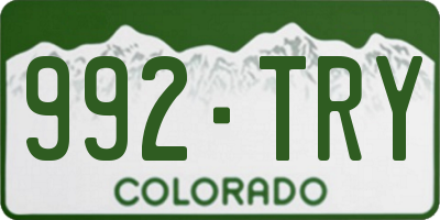 CO license plate 992TRY