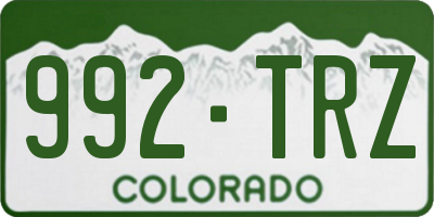 CO license plate 992TRZ