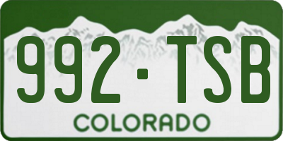 CO license plate 992TSB