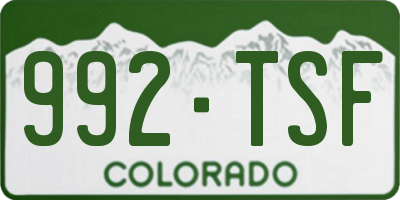CO license plate 992TSF