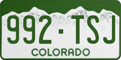 CO license plate 992TSJ