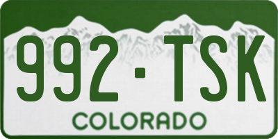 CO license plate 992TSK