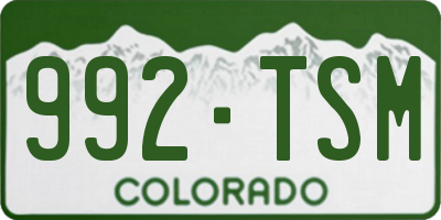 CO license plate 992TSM