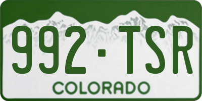 CO license plate 992TSR