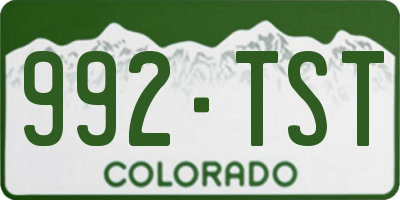CO license plate 992TST