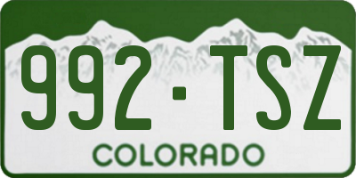 CO license plate 992TSZ