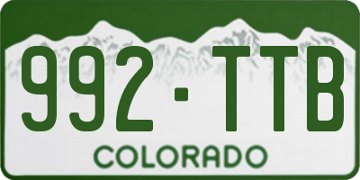 CO license plate 992TTB