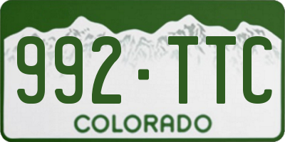 CO license plate 992TTC