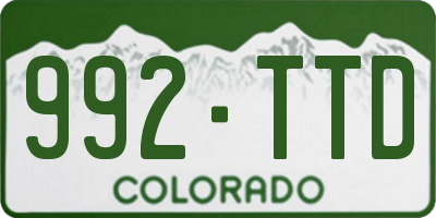 CO license plate 992TTD