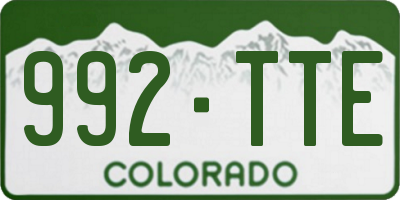 CO license plate 992TTE