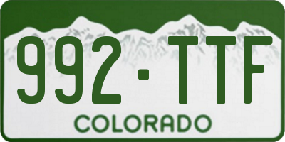 CO license plate 992TTF