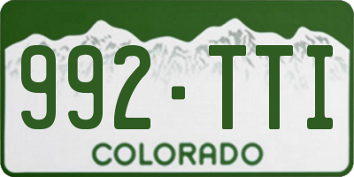 CO license plate 992TTI