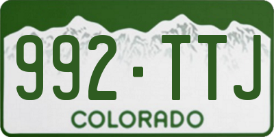 CO license plate 992TTJ